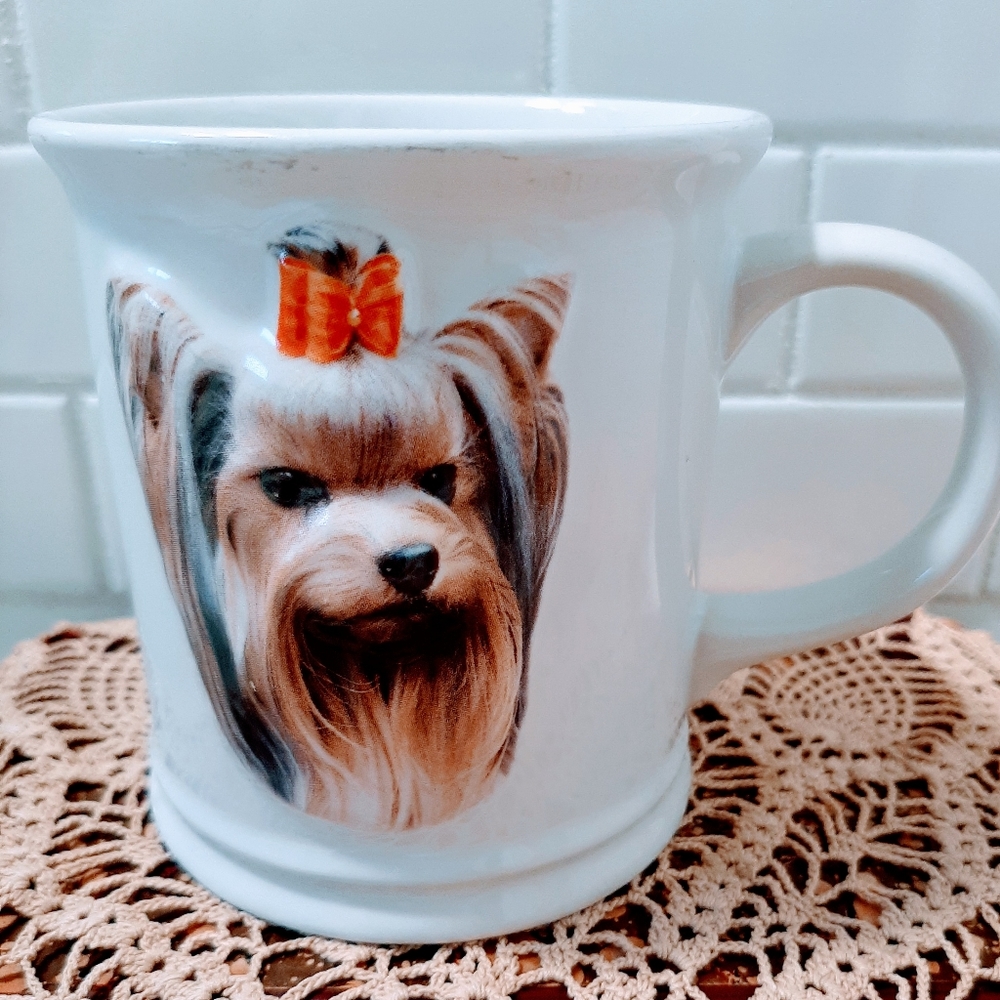 Vintage Yorkie dog coffee tea mug dog lover